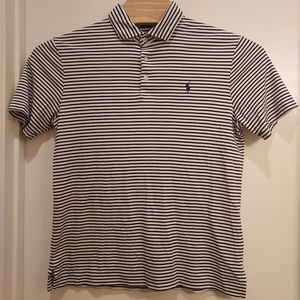 Polo Ralph Lauren Men's Medium Short Sleeve Polo Shirt Striped Pattern with Logo